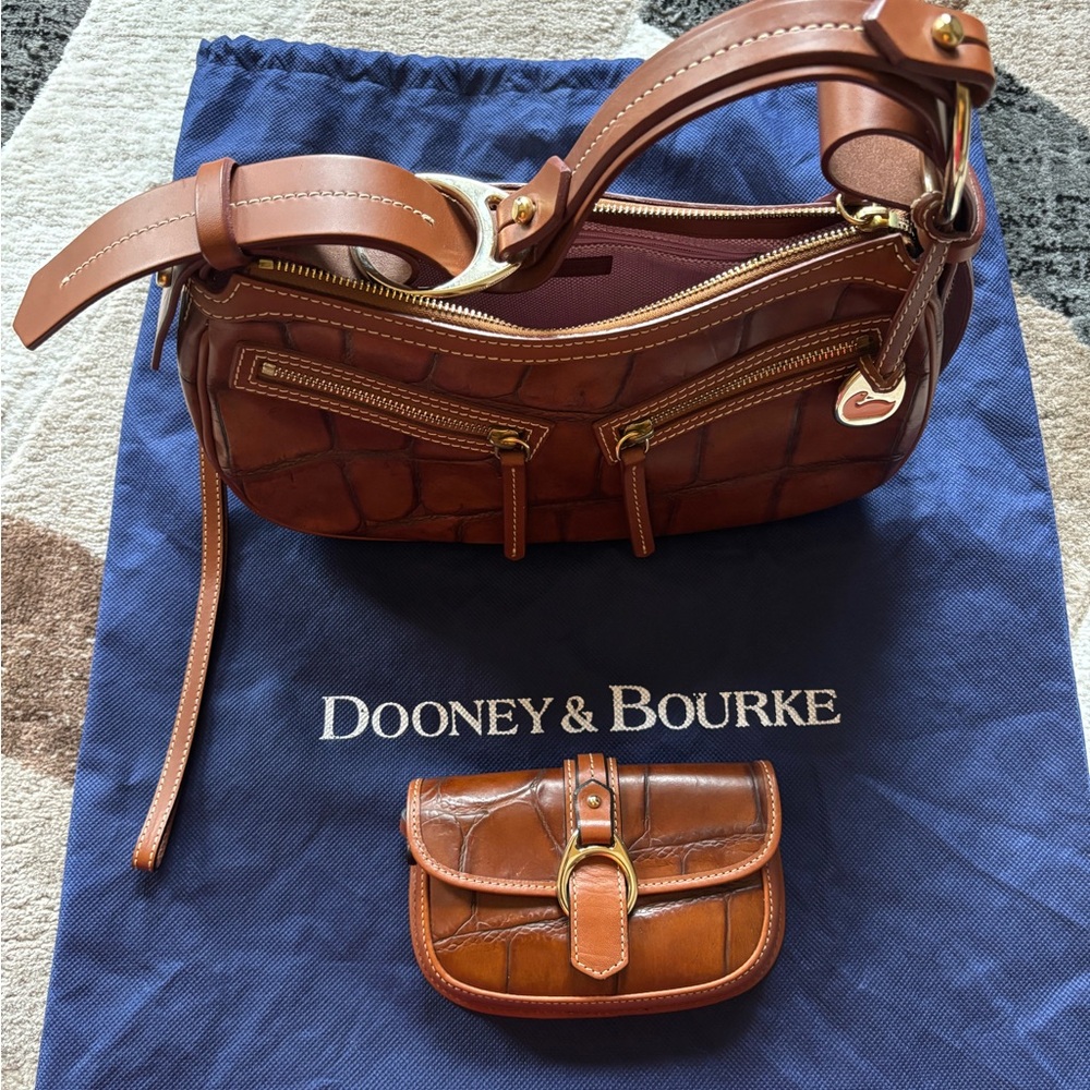 SOLD!!! Dooney & Bourke Brown Leather Handbag and Coin Purse